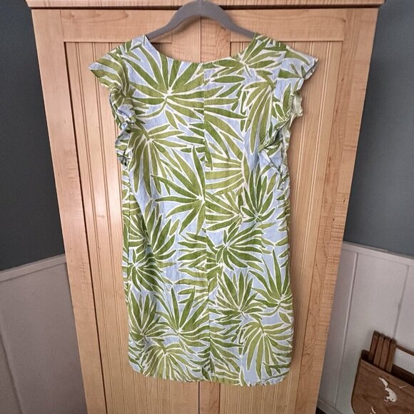 Sigrid Olsen 100% Linen Women Small Lime Green/Blue short sleeve Dress - Picture 5 of 8